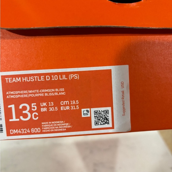 Size 13.5C Nike Team Hustle D 10 Lil PS 'Peach' DM4324-600 - Picture 6 of 6